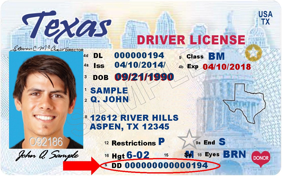 can i change texas drivers license id number